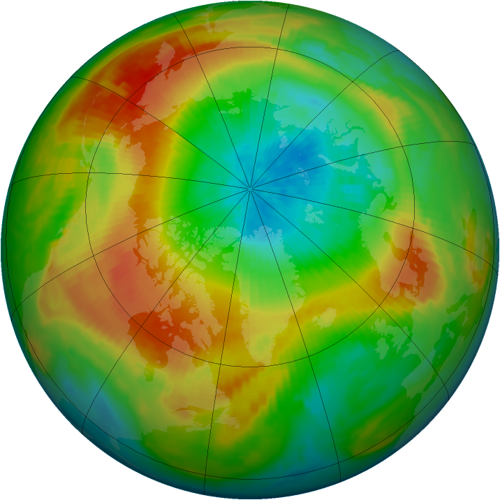 Arctic ozone map for 04 April 1997